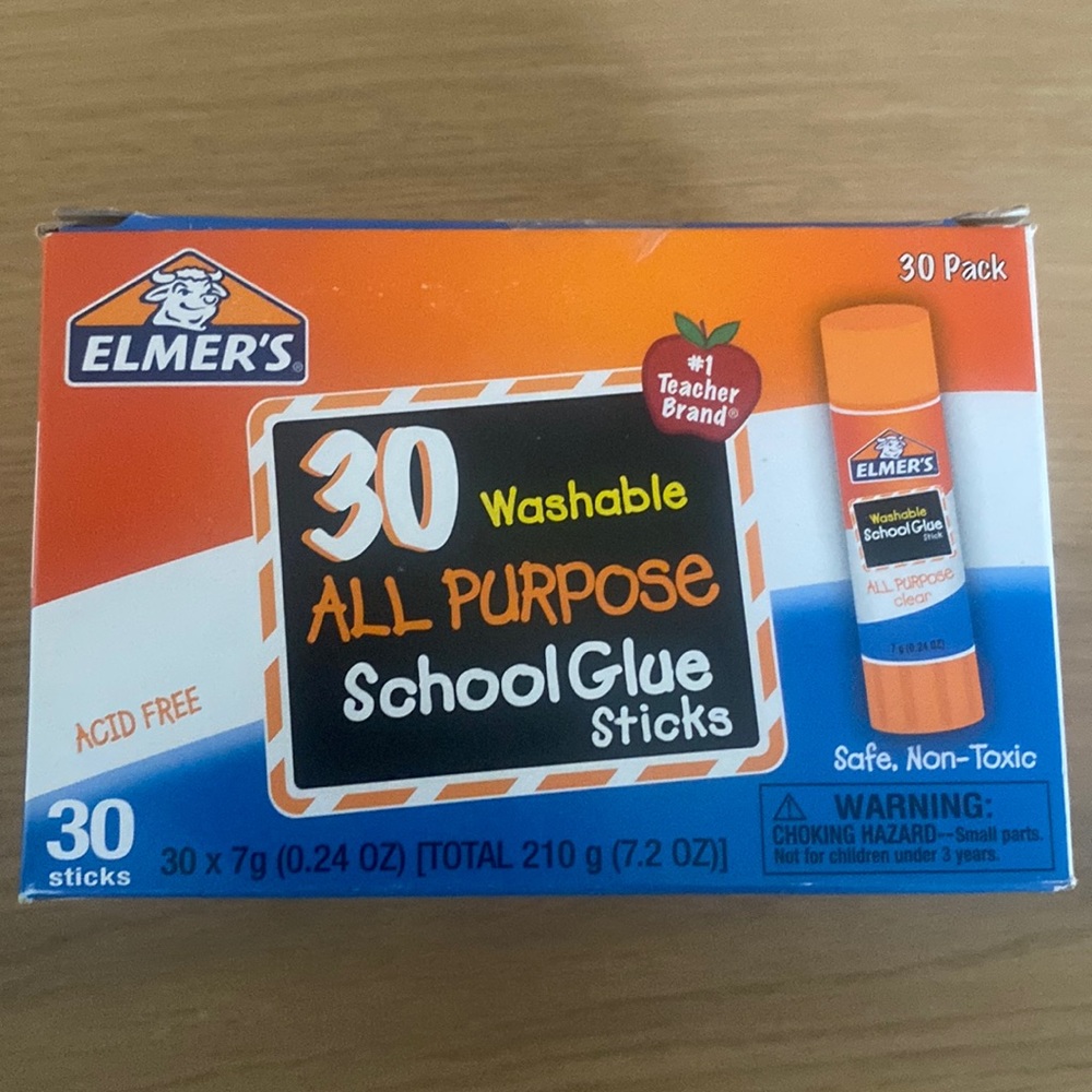 Elmer's All Purpose School Glue Sticks, 30pack, Back to School, 3D Print